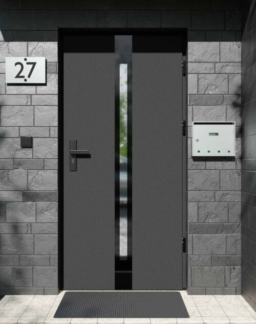 Drzwi zewnętrzne do domu z ościeżnicą aluminiową Otto 12 Noir Glass w systemie Alu extra