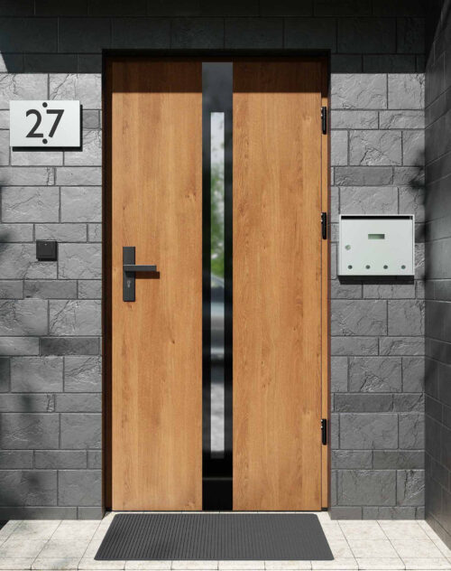 Drzwi zewnętrzne do domu z ościeżnicą aluminiową Otto 12 Noir Glass w systemie Alu extra