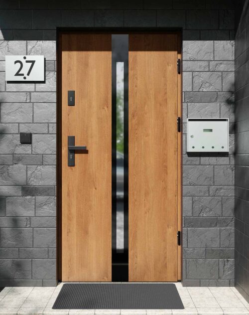 Drzwi zewnętrzne do domu z ościeżnicą aluminiową Otto 12 Noir Glass w systemie Alu