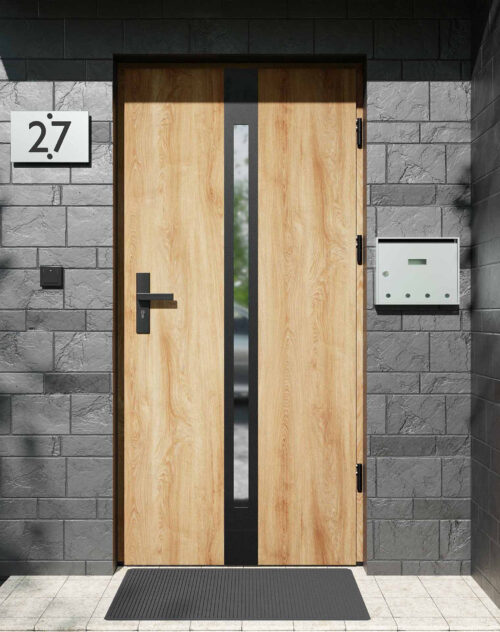 Drzwi zewnętrzne do domu z ościeżnicą aluminiową Otto 12 Noir Matt w systemie Alu extra RC2