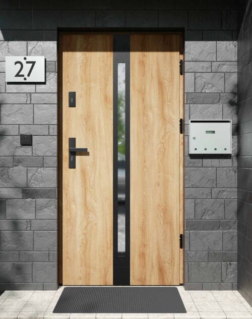 Drzwi zewnętrzne do domu z ościeżnicą aluminiową Otto 12 Noir Matt w systemie Alu