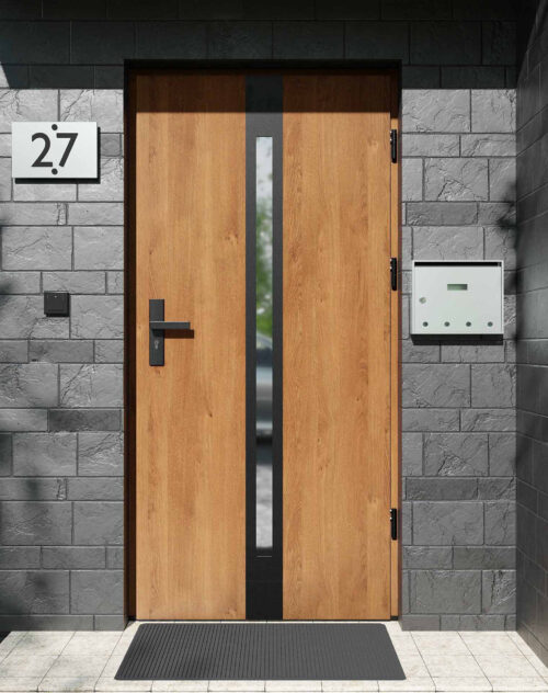 Drzwi zewnętrzne do domu z ościeżnicą aluminiową Otto 12 Noir Matt w systemie Alu extra RC2