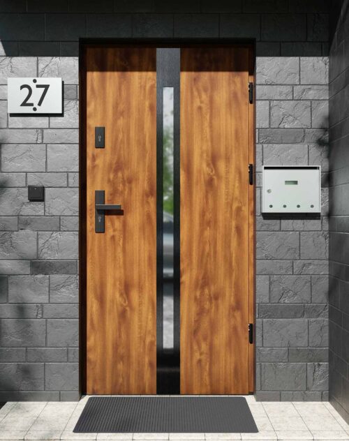 Drzwi zewnętrzne do domu z ościeżnicą aluminiową Otto 12 Noir w systemie Alu