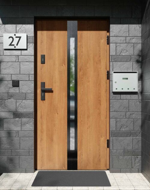 Drzwi zewnętrzne do domu z ościeżnicą aluminiową Otto 12 Noir w systemie Alu