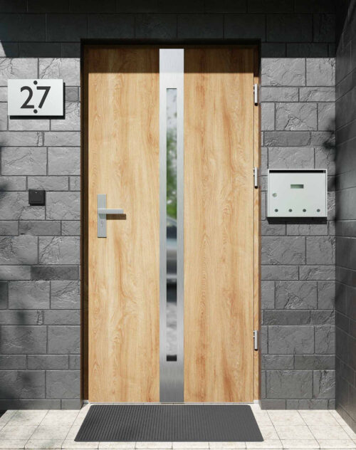 Drzwi zewnętrzne do domu z ościeżnicą aluminiową Otto 12 w systemie Alu extra