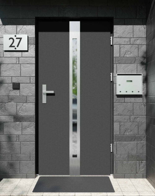 Drzwi zewnętrzne do domu z ościeżnicą aluminiową Otto 12 w systemie Alu extra