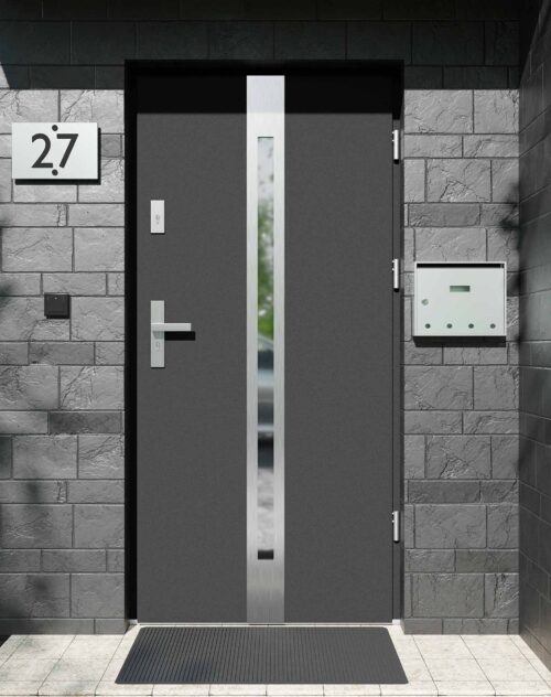 Drzwi zewnętrzne do domu z ościeżnicą aluminiową Otto 12 w systemie Alu