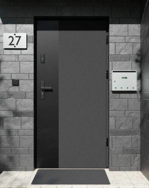 Drzwi zewnętrzne do domu z ościeżnicą aluminiową Otto 41 Noir Matt w systemie Alu