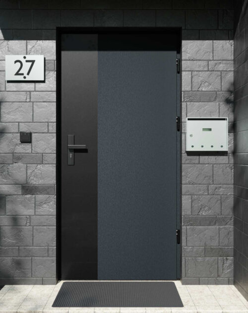 Drzwi zewnętrzne do domu z ościeżnicą aluminiową Otto 41 Noir Matt w systemie Alu extra RC2