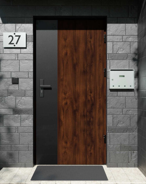 Drzwi zewnętrzne do domu z ościeżnicą aluminiową Otto 41 Noir Matt w systemie Alu extra RC2