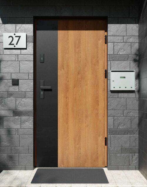 Drzwi zewnętrzne do domu z ościeżnicą aluminiową Otto 41 Noir Matt w systemie Alu