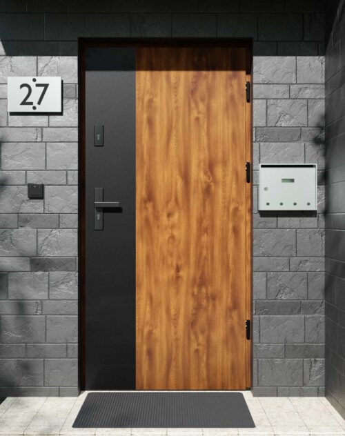 Drzwi zewnętrzne do domu z ościeżnicą aluminiową Otto 41 Noir Matt w systemie Alu