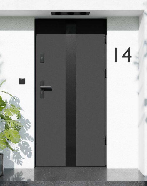 Drzwi zewnętrzne do domu z ościeżnicą aluminiową Otto 42 Noir Matt w systemie Alu
