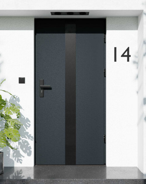 Drzwi zewnętrzne do domu z ościeżnicą aluminiową Otto 42 Noir Matt w systemie Alu extra