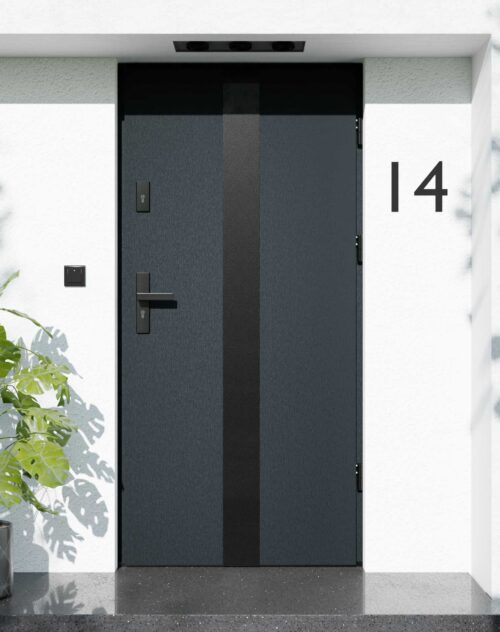 Drzwi zewnętrzne do domu z ościeżnicą aluminiową Otto 42 Noir Matt w systemie Alu