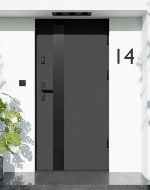 Drzwi zewnętrzne do domu z ościeżnicą aluminiową Otto 42B Noir Matt w systemie Alu