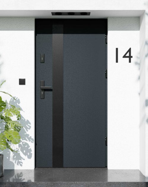 Drzwi zewnętrzne do domu z ościeżnicą aluminiową Otto 42B Noir Matt w systemie Alu