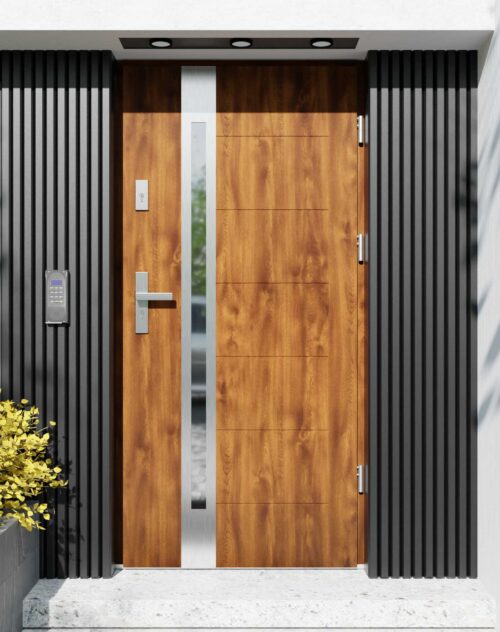 Drzwi zewnętrzne do domu z ościeżnicą aluminiową Libre 12B w systemie Alu