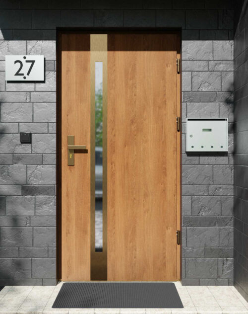 Drzwi zewnętrzne do domu z ościeżnicą aluminiową Otto 12B Gold w systemie Alu extra