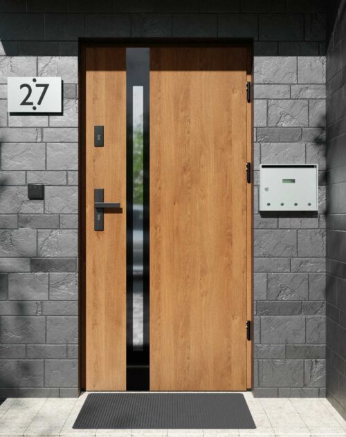 Drzwi zewnętrzne do domu z ościeżnicą aluminiową Otto 12B Noir Glass w systemie Alu