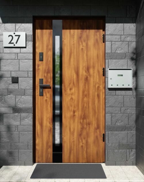 Drzwi zewnętrzne do domu z ościeżnicą aluminiową Otto 12B Noir Glass w systemie Alu