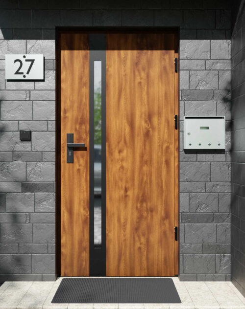 Drzwi zewnętrzne do domu z ościeżnicą aluminiową Otto 12B Noir Matt w systemie Alu extra