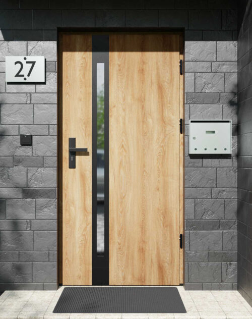 Drzwi zewnętrzne do domu z ościeżnicą aluminiową Otto 12B Noir Matt w systemie Alu extra