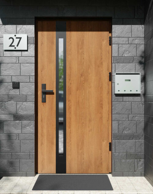 Drzwi zewnętrzne do domu z ościeżnicą aluminiową Otto 12B Noir Matt w systemie Alu extra