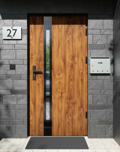 Drzwi zewnętrzne do domu z ościeżnicą aluminiową Otto 12B Noir w systemie Alu extra