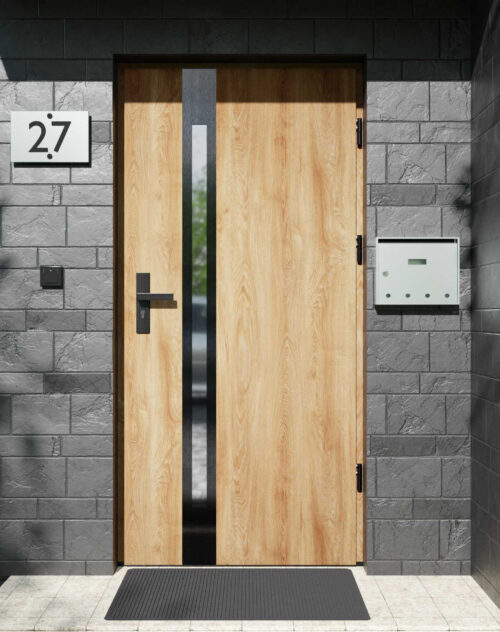 Drzwi zewnętrzne do domu z ościeżnicą aluminiową Otto 12B Noir w systemie Alu extra