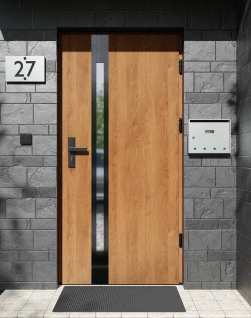Drzwi zewnętrzne do domu z ościeżnicą aluminiową Otto 12B Noir w systemie Alu extra