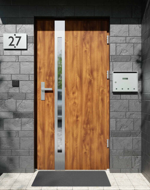 Drzwi zewnętrzne do domu z ościeżnicą drewnianą Otto 12B w systemie Wood extra