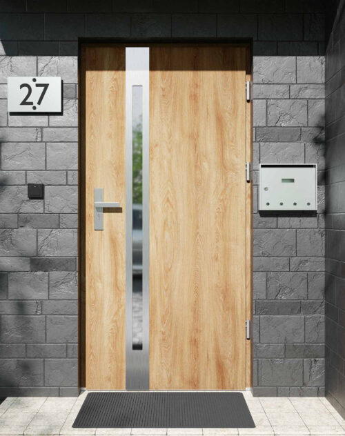 Drzwi zewnętrzne do domu z ościeżnicą drewnianą Otto 12B w systemie Wood extra