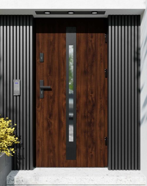 Drzwi zewnętrzne do domu z ościeżnicą aluminiową Otto 31 Noir Matt w systemie Alu