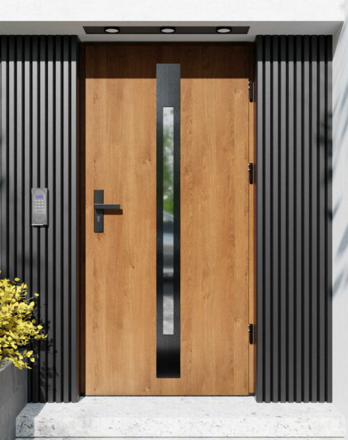 Drzwi zewnętrzne do domu z ościeżnicą aluminiową Otto 31 Noir w systemie Alu extra RC2