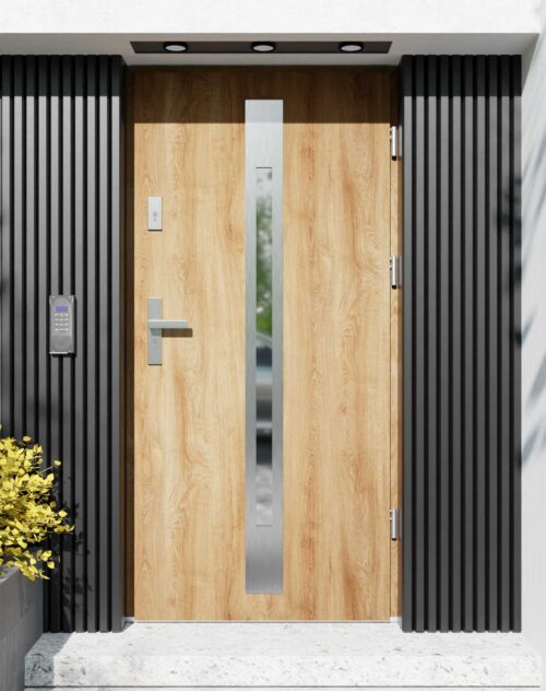 Drzwi zewnętrzne do domu z ościeżnicą aluminiową Otto 31 w systemie Alu