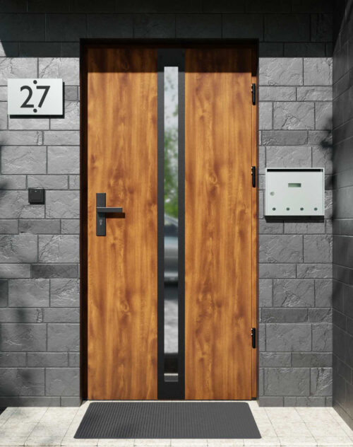 Drzwi zewnętrzne do domu z ościeżnicą aluminiową Otto 32 Noir Matt w systemie Alu extra