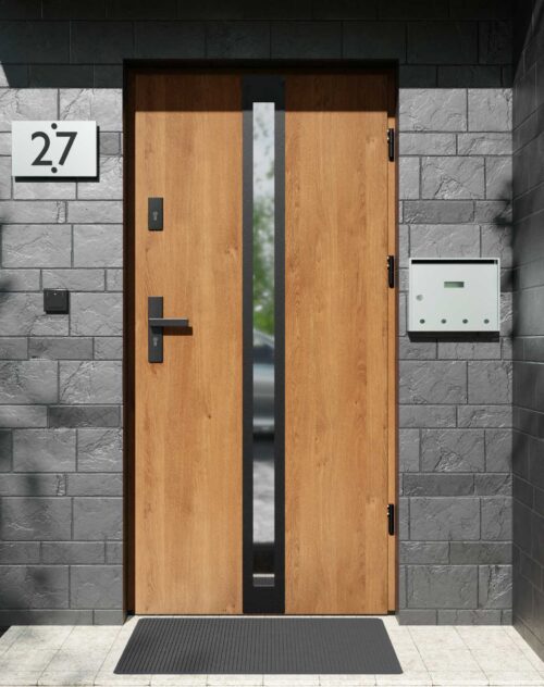 Drzwi zewnętrzne do domu z ościeżnicą aluminiową Otto 32 Noir Matt w systemie Alu