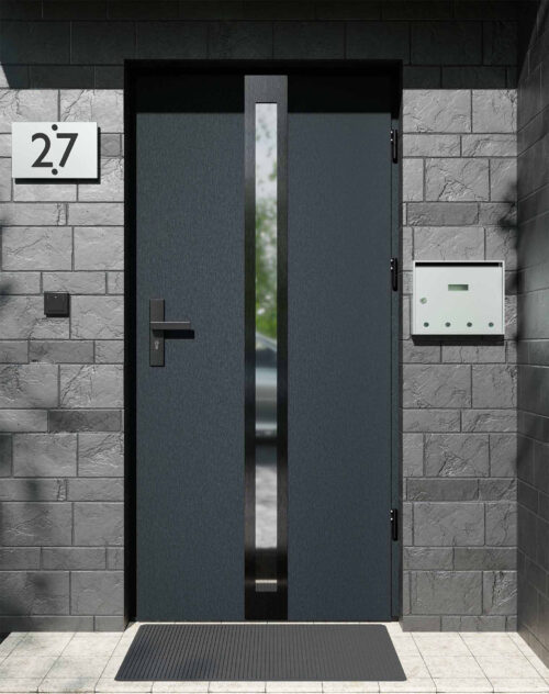 Drzwi zewnętrzne do domu z ościeżnicą aluminiową Otto 32 Noir w systemie Alu extra