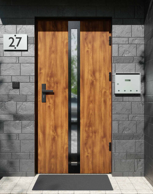 Drzwi zewnętrzne do domu z ościeżnicą aluminiową Otto 32 Noir w systemie Alu extra