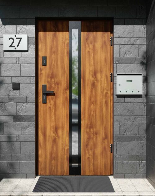Drzwi zewnętrzne do domu z ościeżnicą aluminiową Otto 32 Noir w systemie Alu