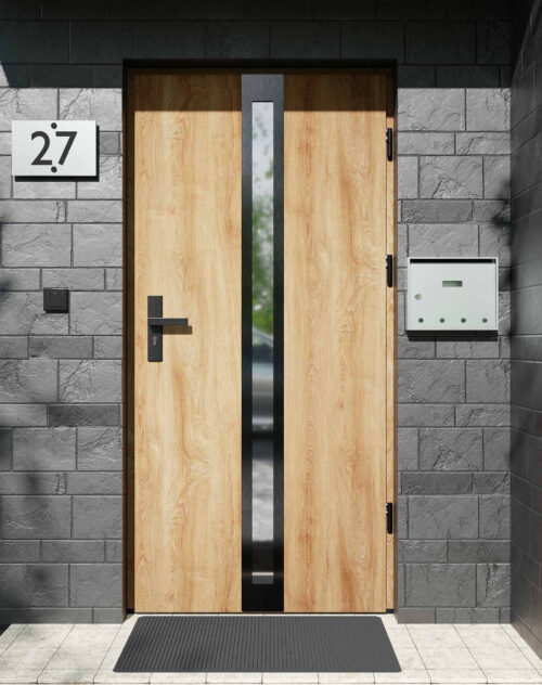 Drzwi zewnętrzne do domu z ościeżnicą aluminiową Otto 32 Noir w systemie Alu extra