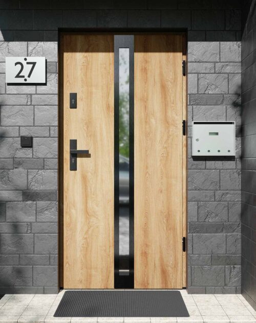 Drzwi zewnętrzne do domu z ościeżnicą aluminiową Otto 32 Noir w systemie Alu