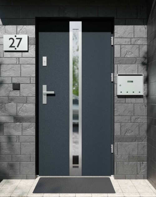 Drzwi zewnętrzne do domu z ościeżnicą aluminiową Otto 32 w systemie Alu