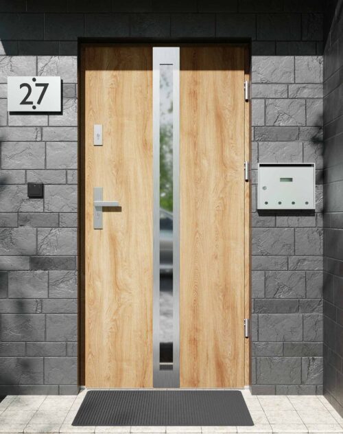 Drzwi zewnętrzne do domu z ościeżnicą aluminiową Otto 32 w systemie Alu