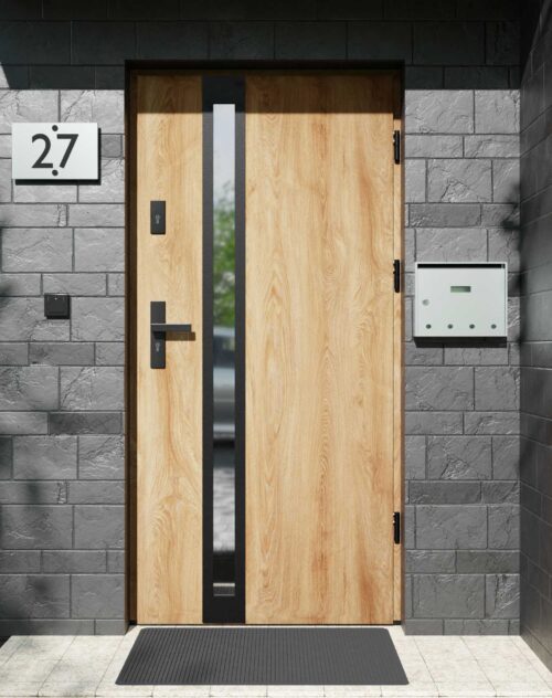 Drzwi zewnętrzne do domu z ościeżnicą aluminiową Otto 32B Noir Matt w systemie Alu