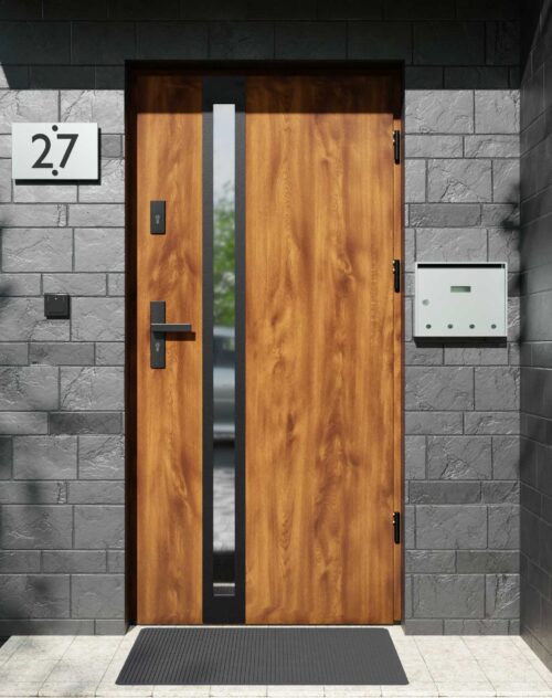 Drzwi zewnętrzne do domu z ościeżnicą aluminiową Otto 32B Noir Matt w systemie Alu