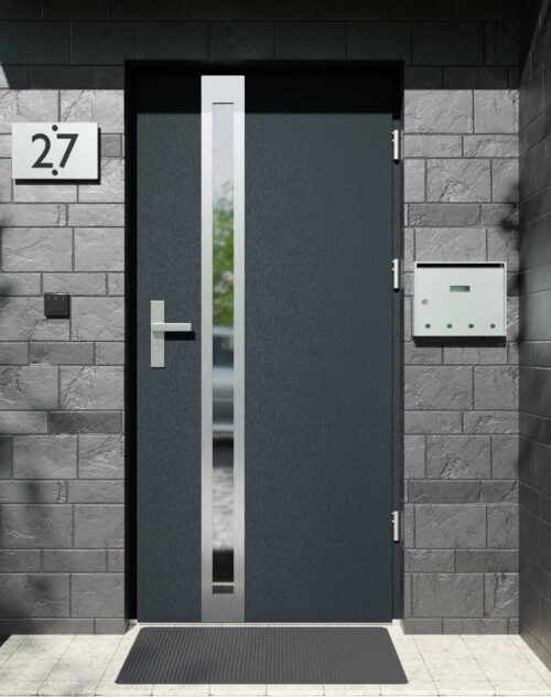 Drzwi zewnętrzne do domu z ościeżnicą drewnianą Otto 32B w systemie Wood extra