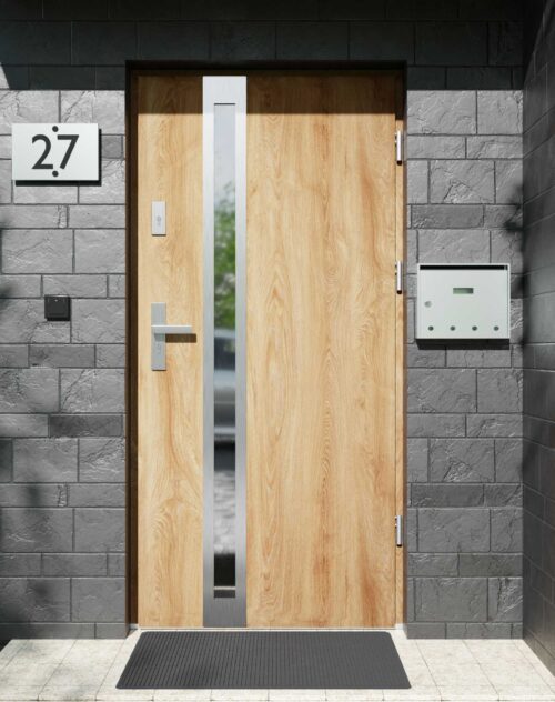 Drzwi zewnętrzne do domu z ościeżnicą aluminiową Otto 32B w systemie Alu