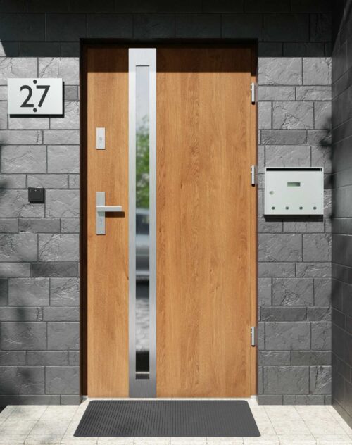 Drzwi zewnętrzne do domu z ościeżnicą aluminiową Otto 32B w systemie Alu